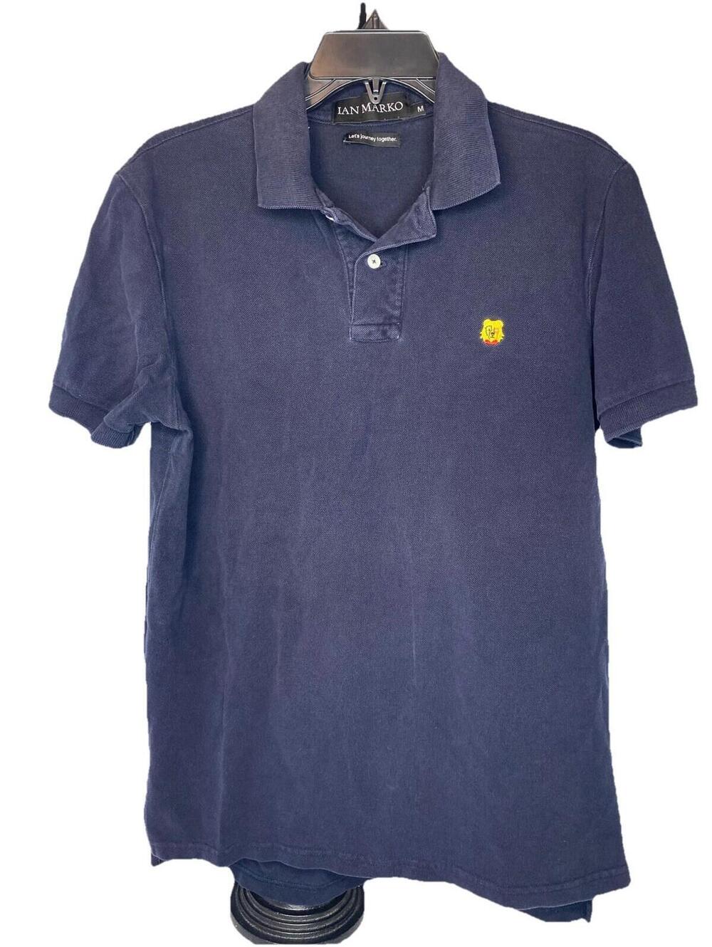 Ian Marko Chest Logo Polo Shirt Men's Size Medium Short Sleeve